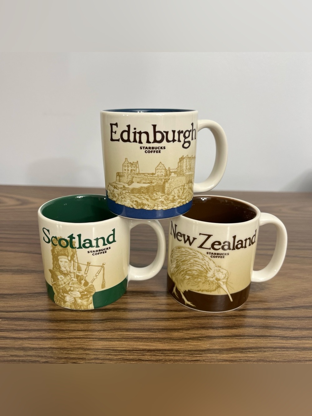 Starbucks Scotland New Zealand Edinburgh Collector Series Espresso Mug 3 oz Set